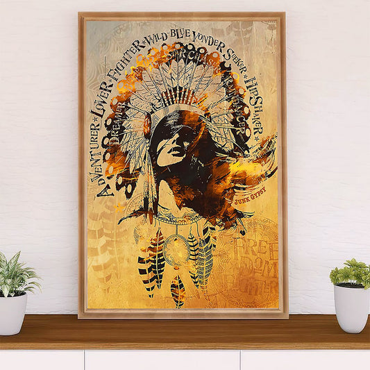 Native American Tribe Poster Prints | Fighter | Wall Art Gift for American Indians