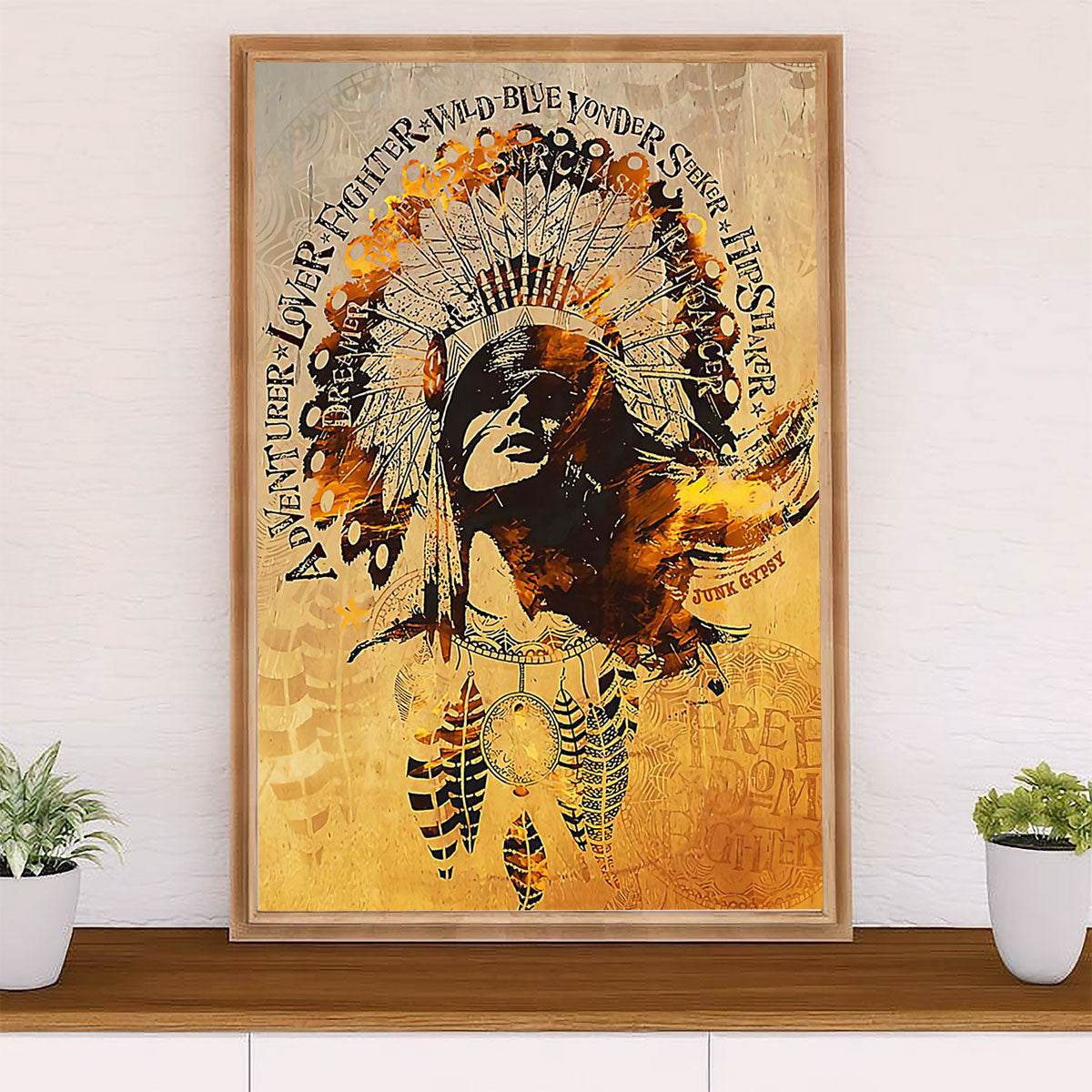Native American Tribe Canvas Wall Art Prints | Fighter | Gift for American Indians