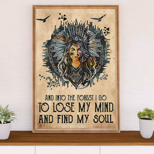 Native American Tribe Poster Prints | Find My Soul | Wall Art Gift for American Indians