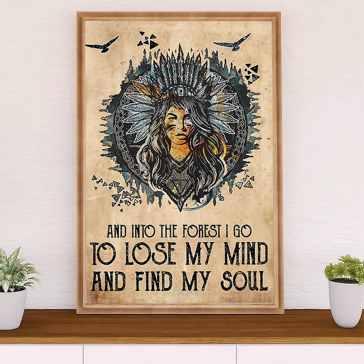 Native American Tribe Canvas Wall Art Prints | Find My Soul | Gift for American Indians