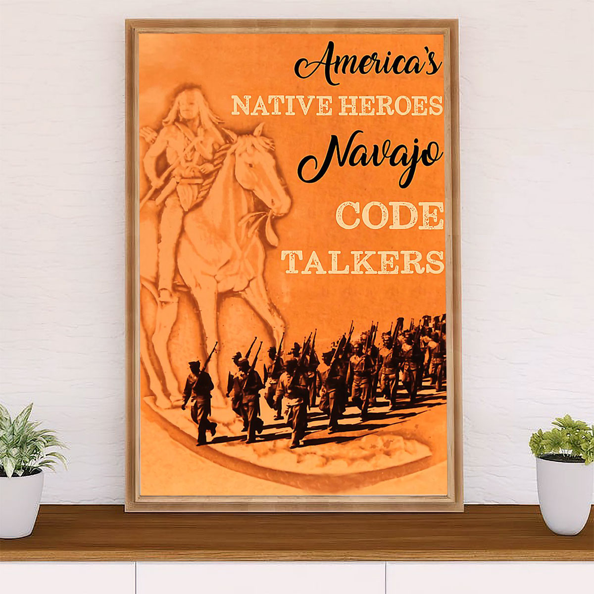 Native American Tribe Poster Prints | Native Heroes Navajo | Wall Art Gift for American Indians