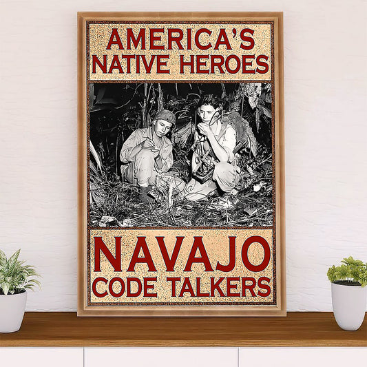 Native American Tribe Poster Prints | Navajo Code Talkers | Wall Art Gift for American Indians
