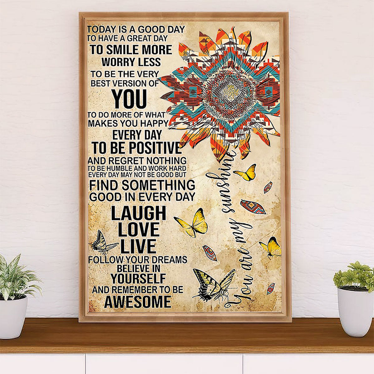 Native American Tribe Canvas Wall Art Prints | Laugh Love Live | Gift for American Indians