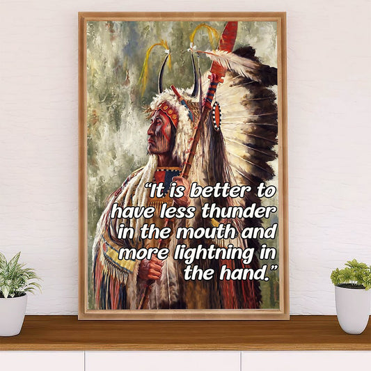Native American Tribe Canvas Wall Art Prints | More Lightning In The Hand | Gift for American Indians
