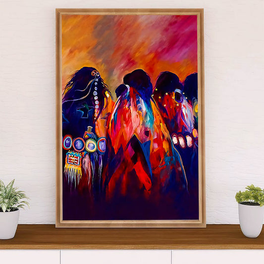 Native American Tribe Poster Prints | Watercolor Painting | Wall Art Gift for American Indians