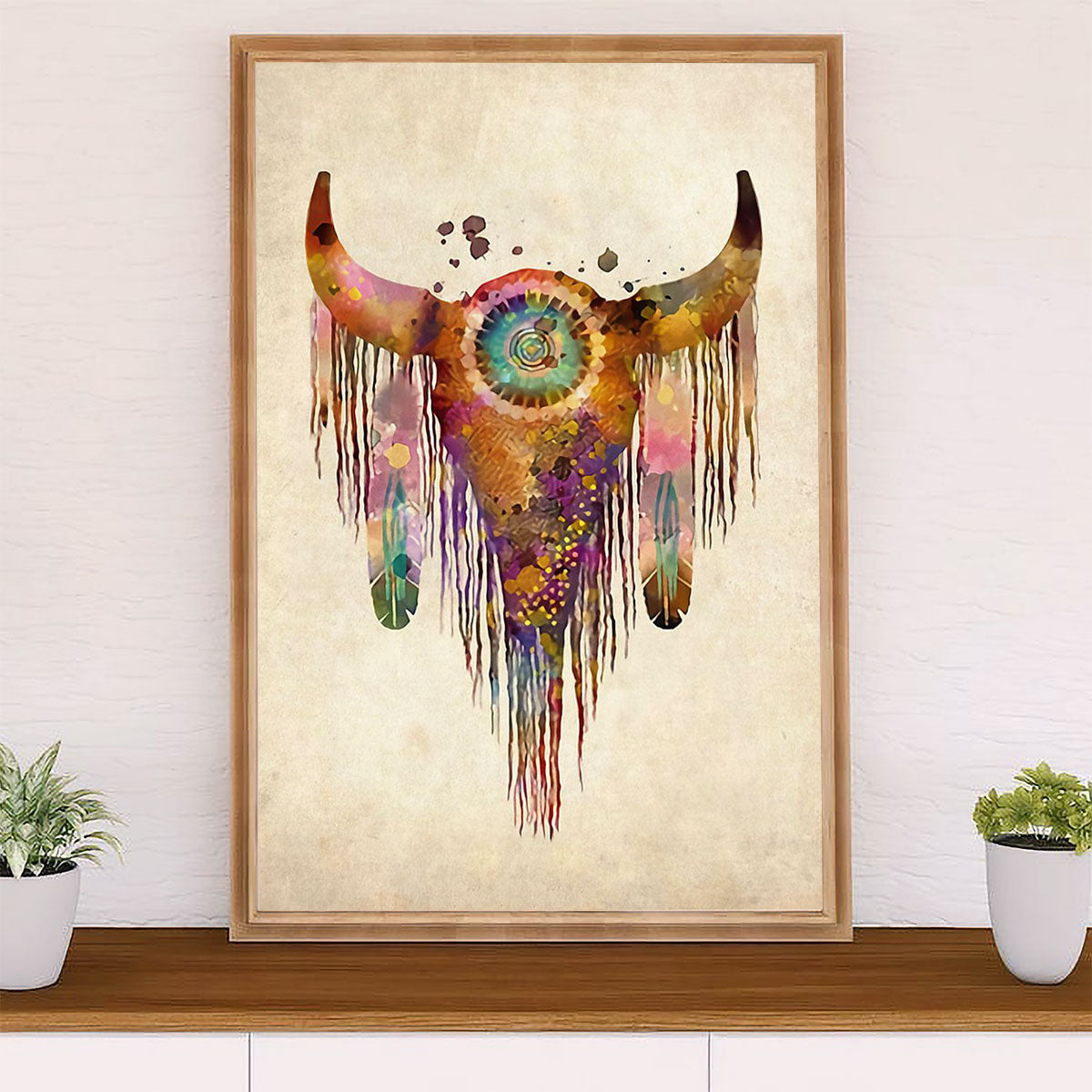 Native American Tribe Poster Prints | Native Buffalo | Wall Art Gift for American Indians