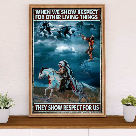Native American Tribe Canvas Wall Art Prints | Show Respect For Us | Gift for American Indians