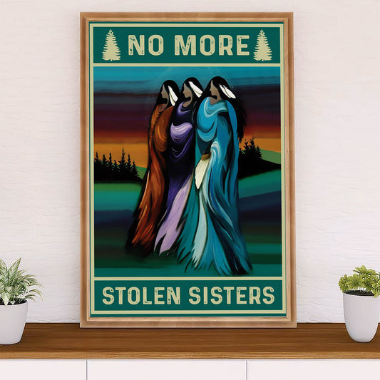 Native American Tribe Canvas Wall Art Prints | No More Stolen Sisters | Gift for American Indians