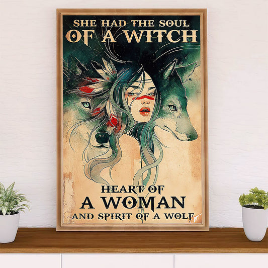 Native American Tribe Canvas Wall Art Prints | Soul Of A Witch | Gift for American Indians