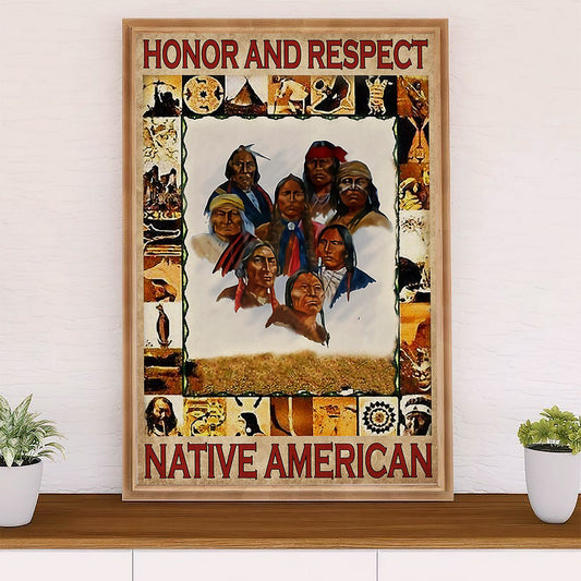 Native American Tribe Canvas Wall Art Prints | Honor & Respect | Gift for American Indians