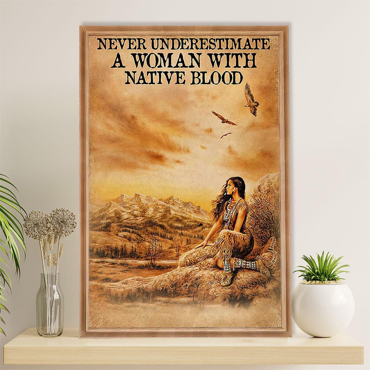 Native American Tribe Canvas Wall Art Prints | Woman With Native Blood | Gift for American Indians