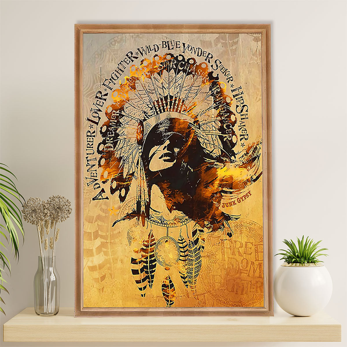 Native American Tribe Canvas Wall Art Prints | Fighter | Gift for American Indians
