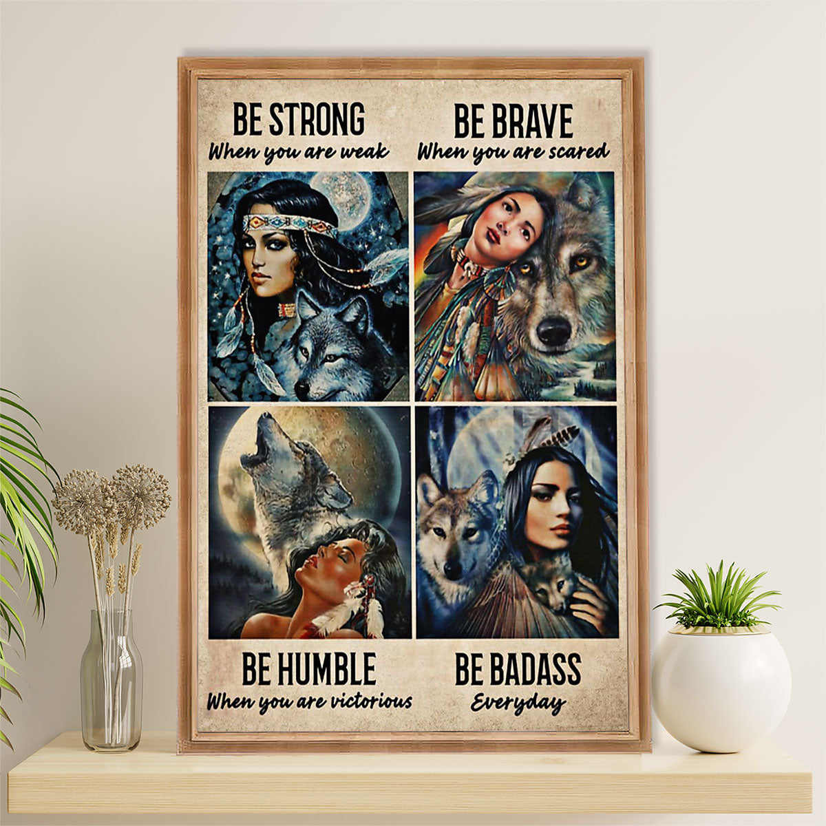 Native American Tribe Canvas Wall Art Prints | Be Badass | Gift for American Indians