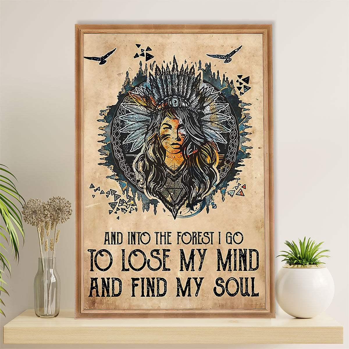 Native American Tribe Canvas Wall Art Prints | Find My Soul | Gift for American Indians