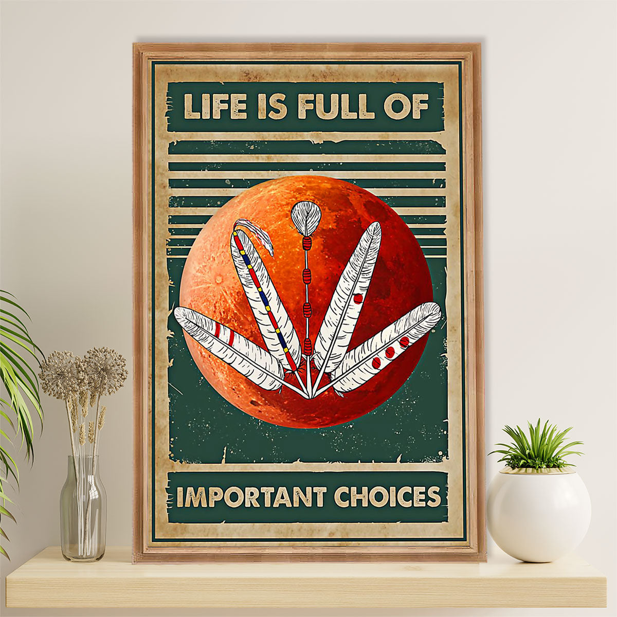 Native American Tribe Canvas Wall Art Prints | Important Choices | Gift for American Indians