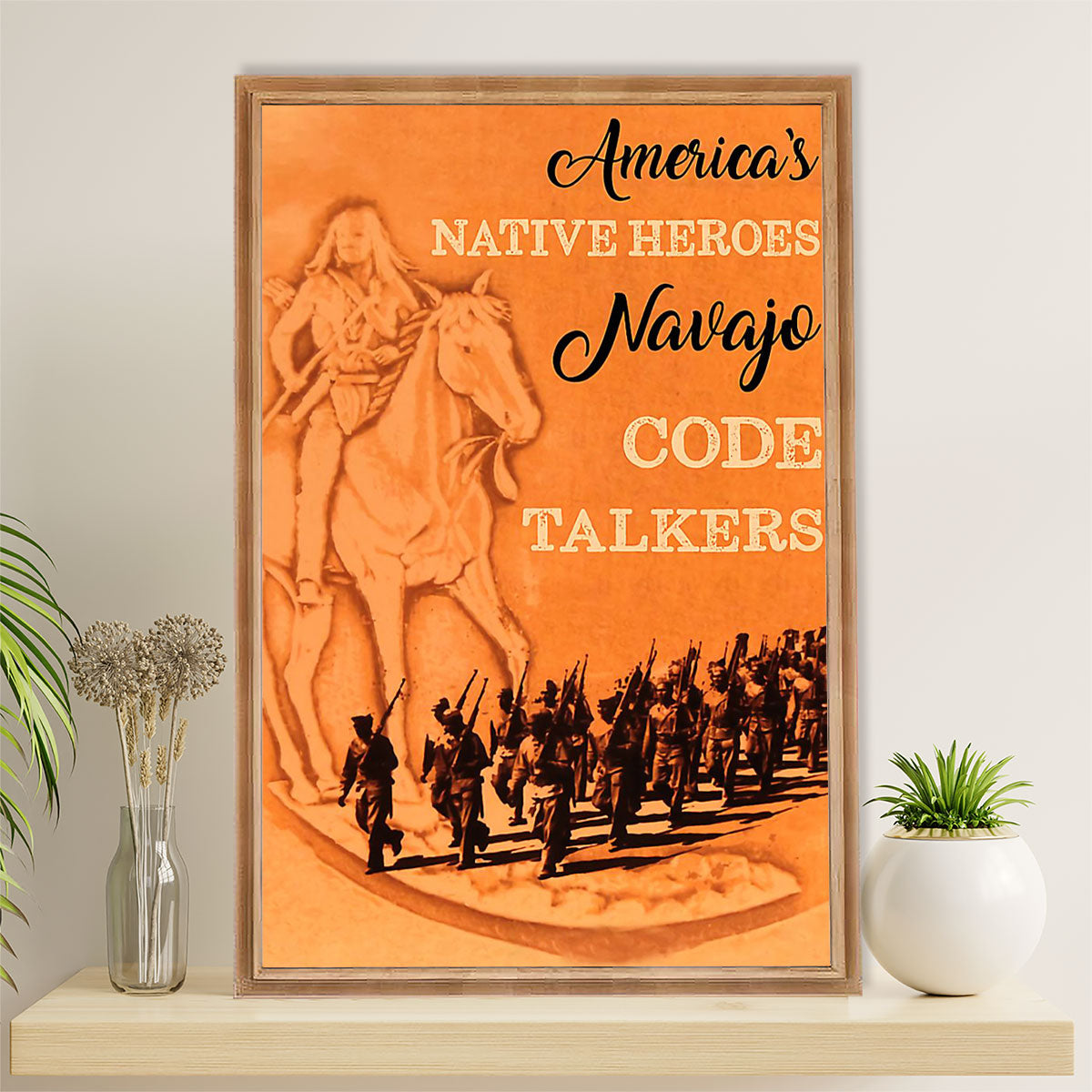 Native American Tribe Poster Prints | Native Heroes Navajo | Wall Art Gift for American Indians