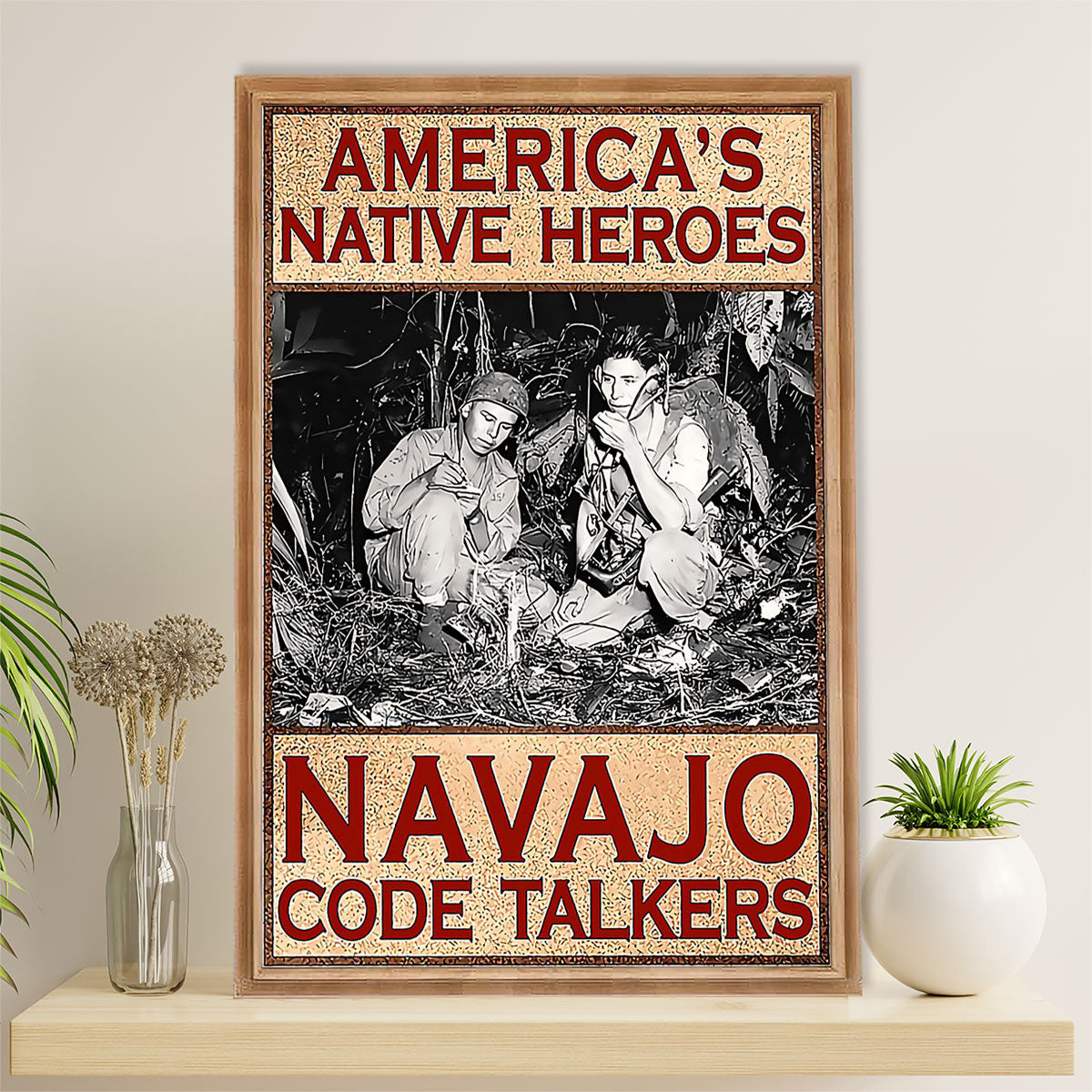 Native American Tribe Canvas Wall Art Prints | Navajo Code Talkers | Gift for American Indians