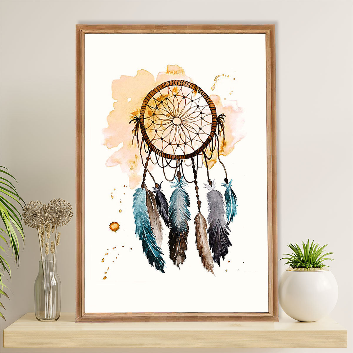 Native American Tribe Canvas Wall Art Prints | Dream Catcher | Gift for American Indians