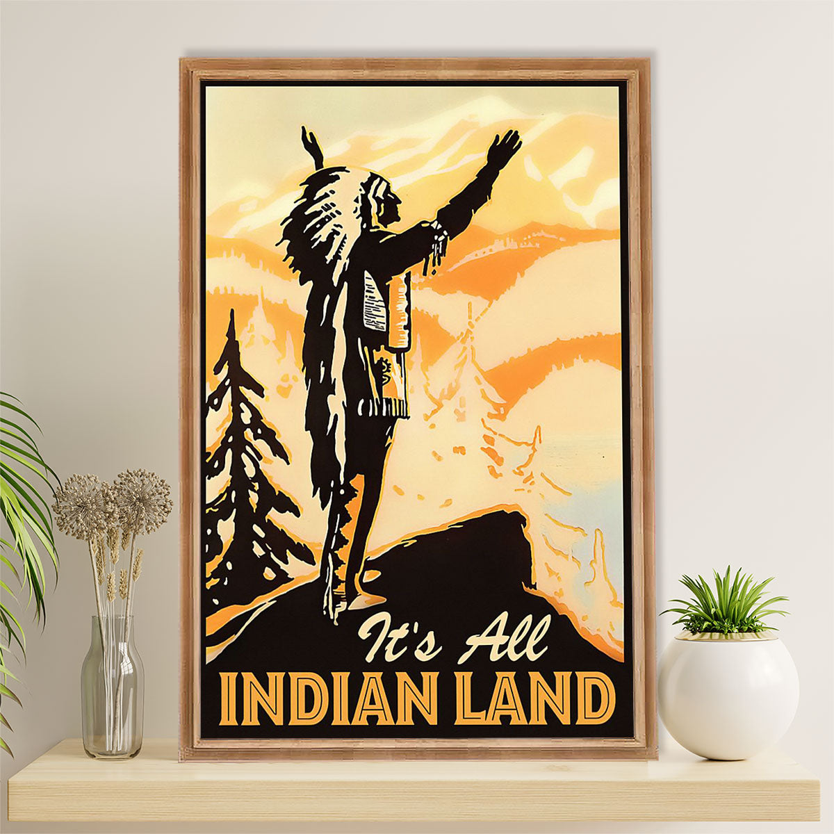 Native American Tribe Poster Prints | It's All Indian Land | Wall Art Gift for American Indians
