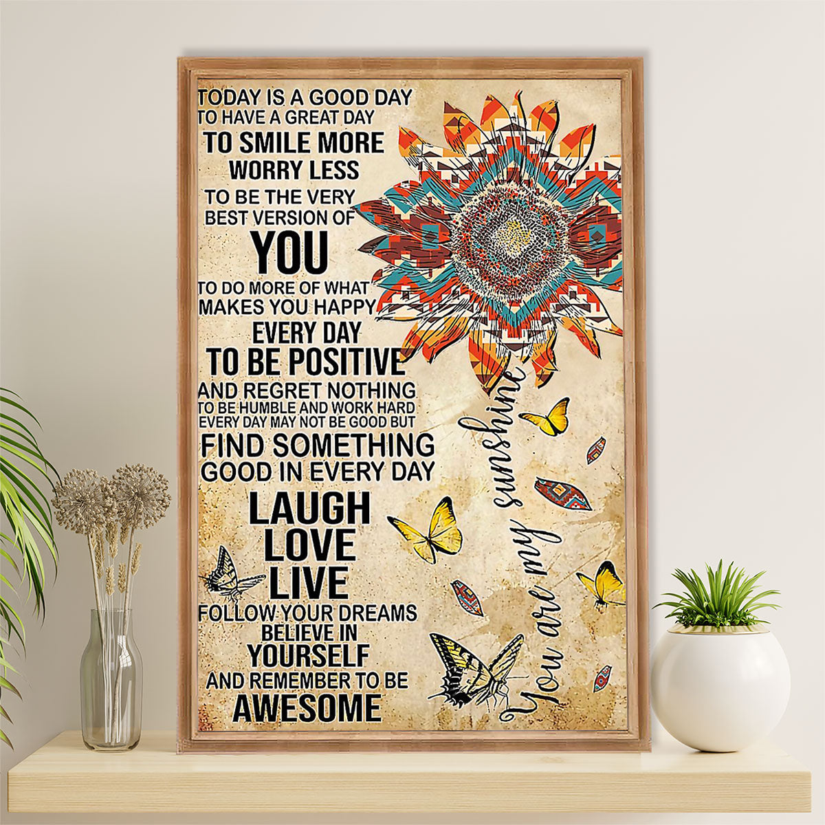 Native American Tribe Poster Prints | Laugh Love Live | Wall Art Gift for American Indians