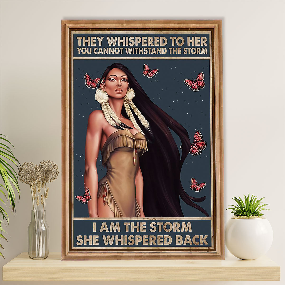 Native American Tribe Poster Prints | Native Woman | Wall Art Gift for American Indians