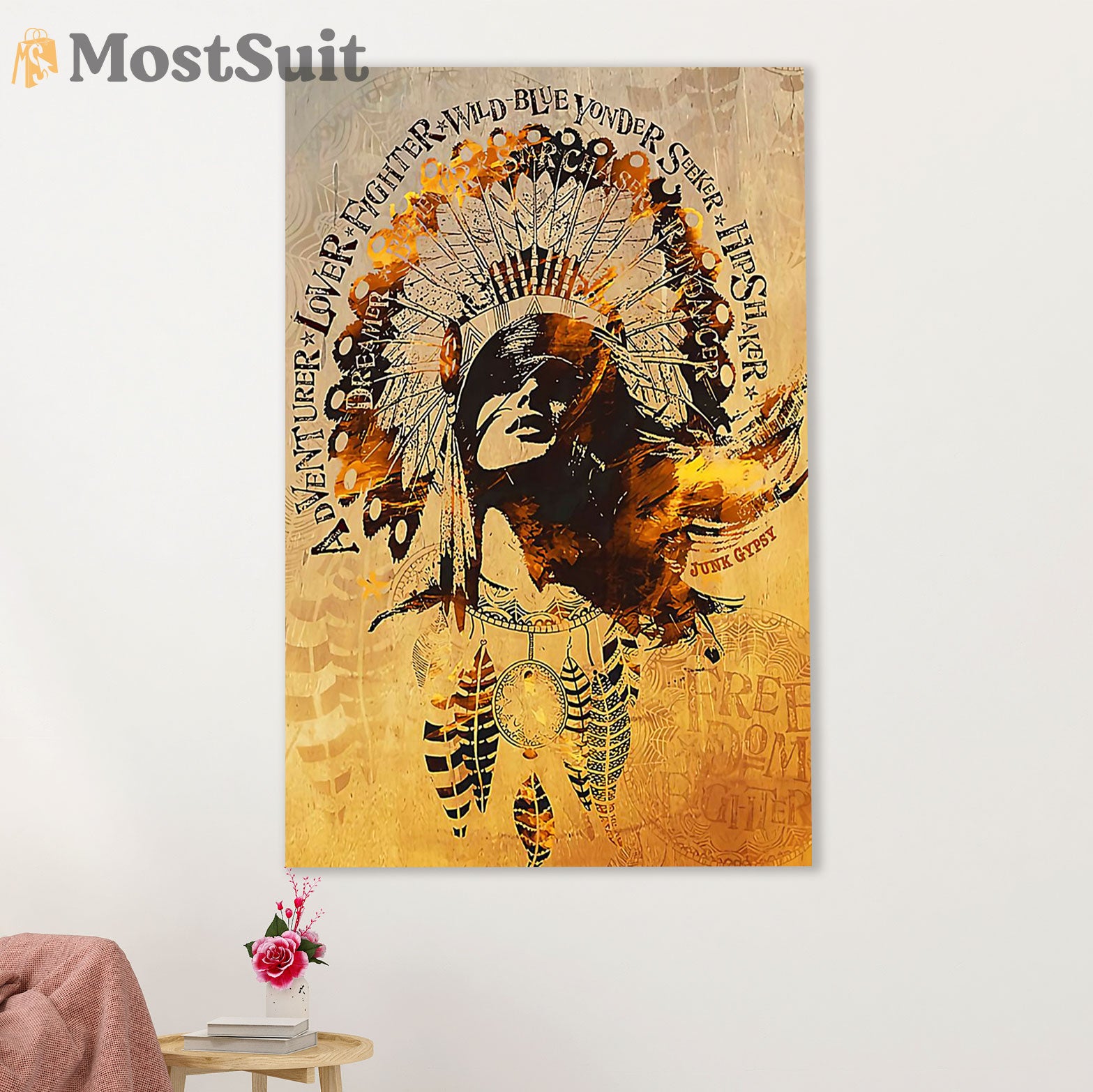Native American Tribe Canvas Wall Art Prints | Fighter | Gift for American Indians