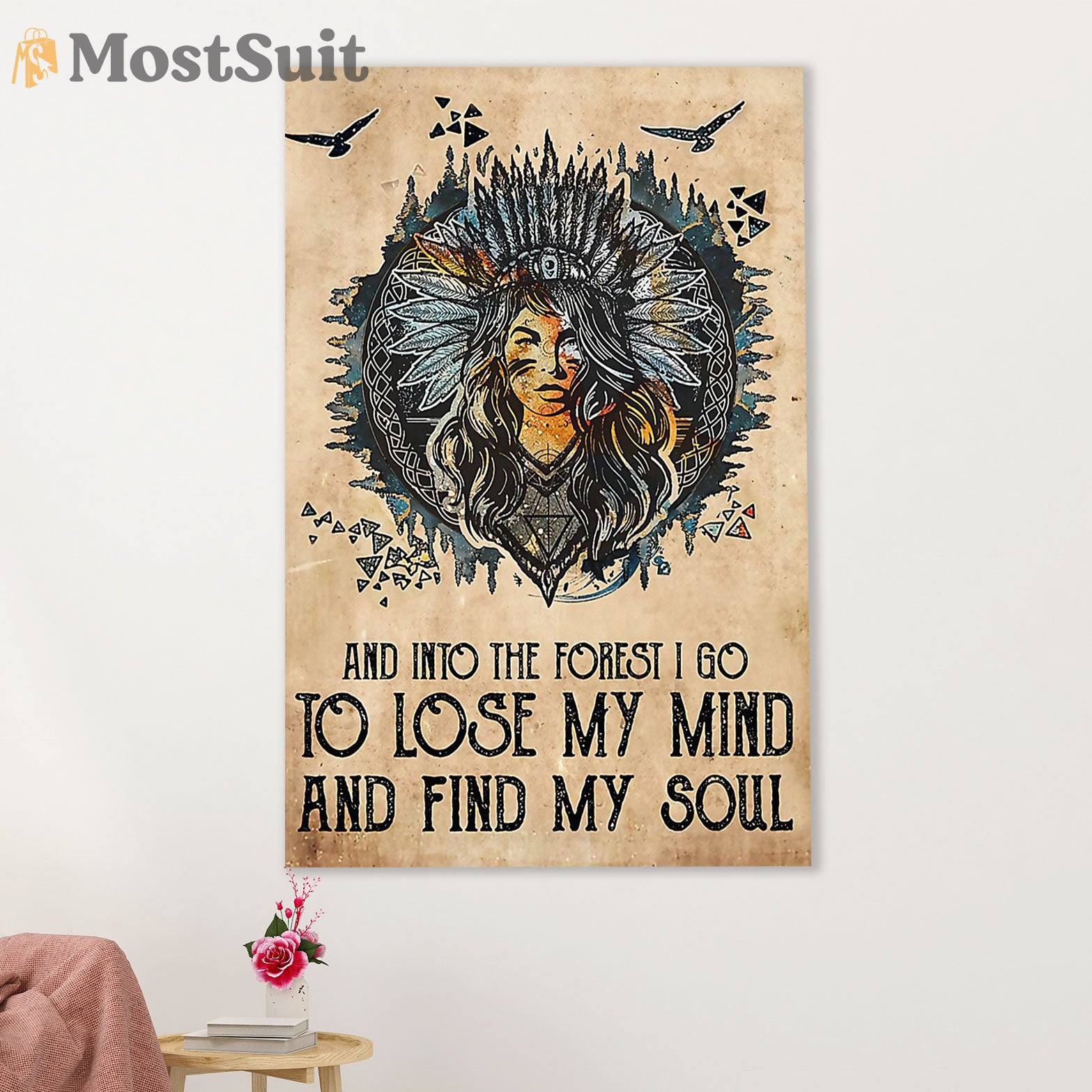 Native American Tribe Canvas Wall Art Prints | Find My Soul | Gift for American Indians