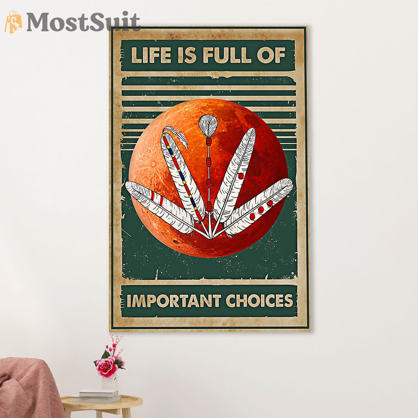 Native American Tribe Canvas Wall Art Prints | Important Choices | Gift for American Indians