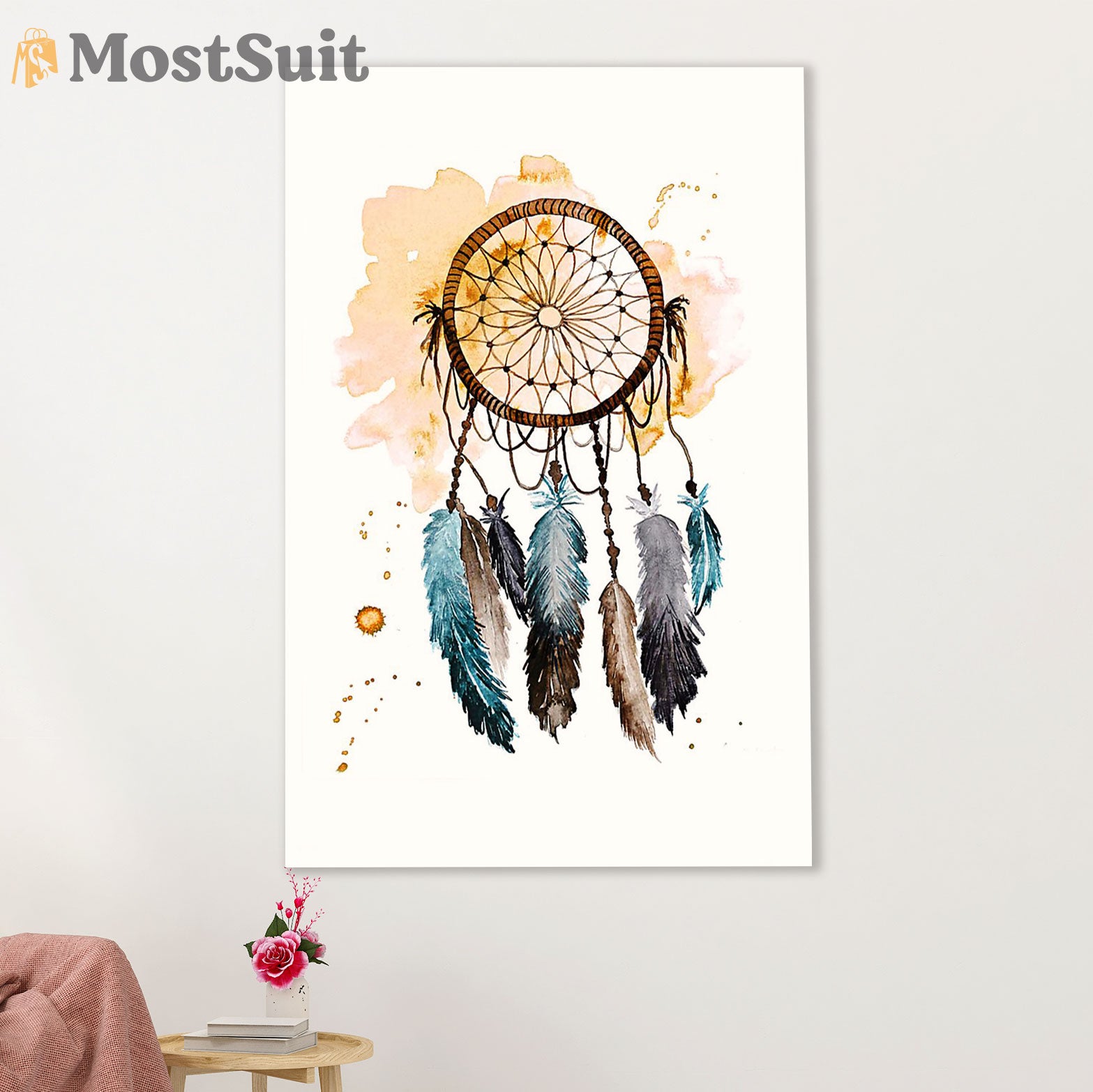 Native American Tribe Canvas Wall Art Prints | Dream Catcher | Gift for American Indians