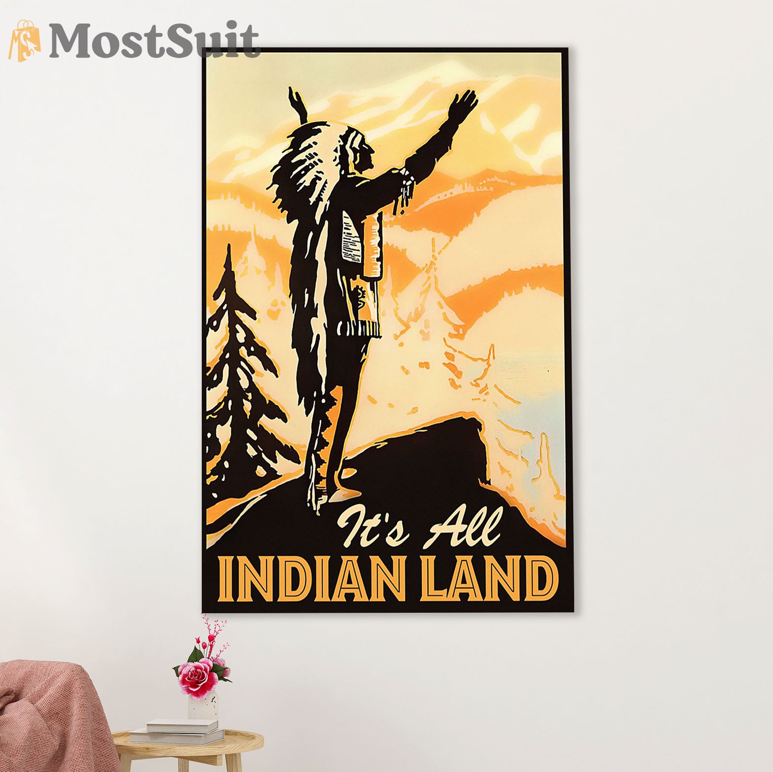 Native American Tribe Canvas Wall Art Prints | It's All Indian Land | Gift for American Indians