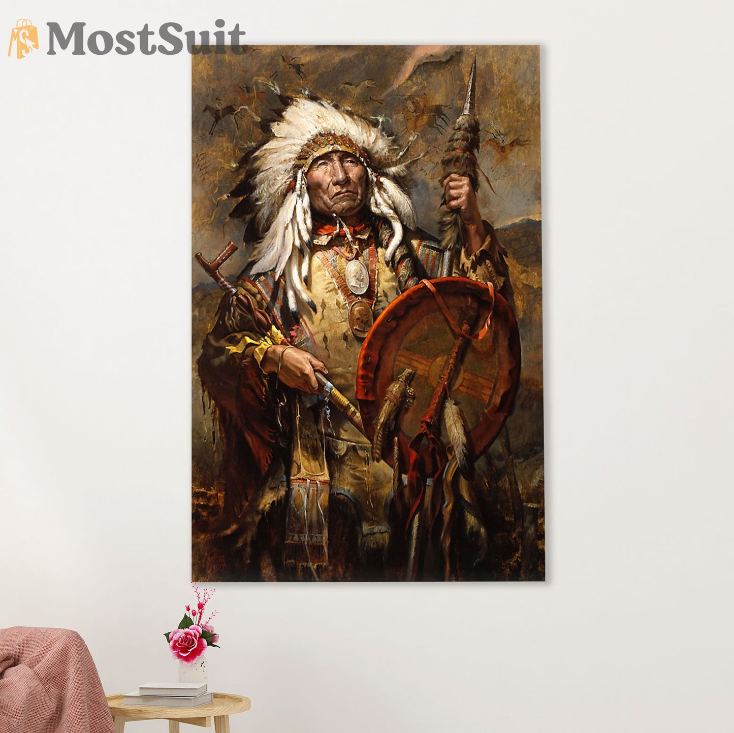 Native American Tribe Canvas Wall Art Prints | Painting | Gift for American Indians