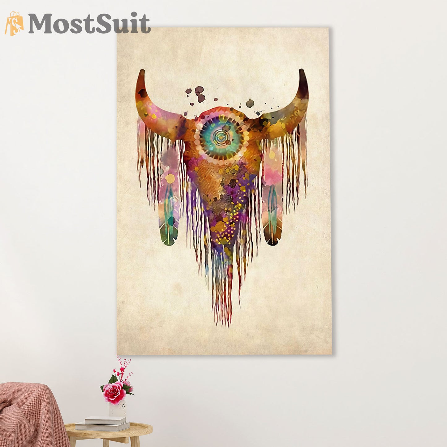 Native American Tribe Poster Prints | Native Buffalo | Wall Art Gift for American Indians