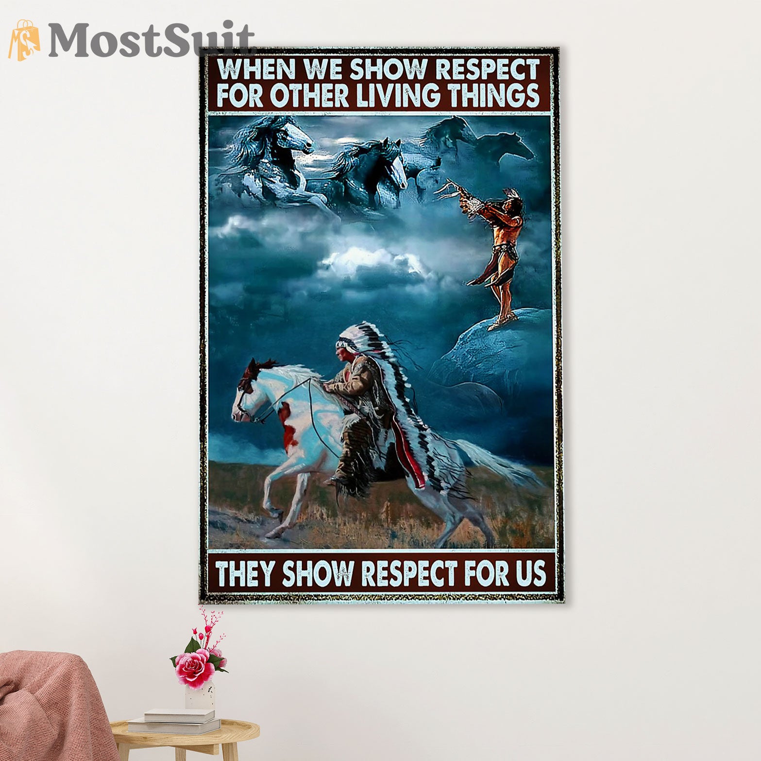 Native American Tribe Poster Prints | Show Respect For Us | Wall Art Gift for American Indians