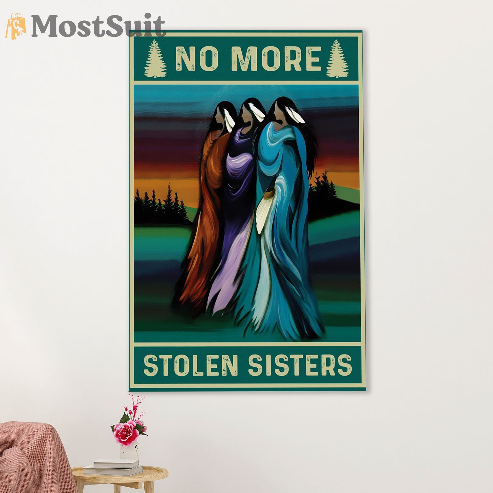 Native American Tribe Poster Prints | No More Stolen Sisters | Wall Art Gift for American Indians