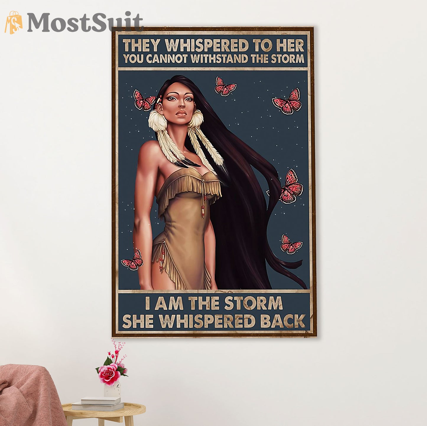 Native American Tribe Poster Prints | Native Woman | Wall Art Gift for American Indians