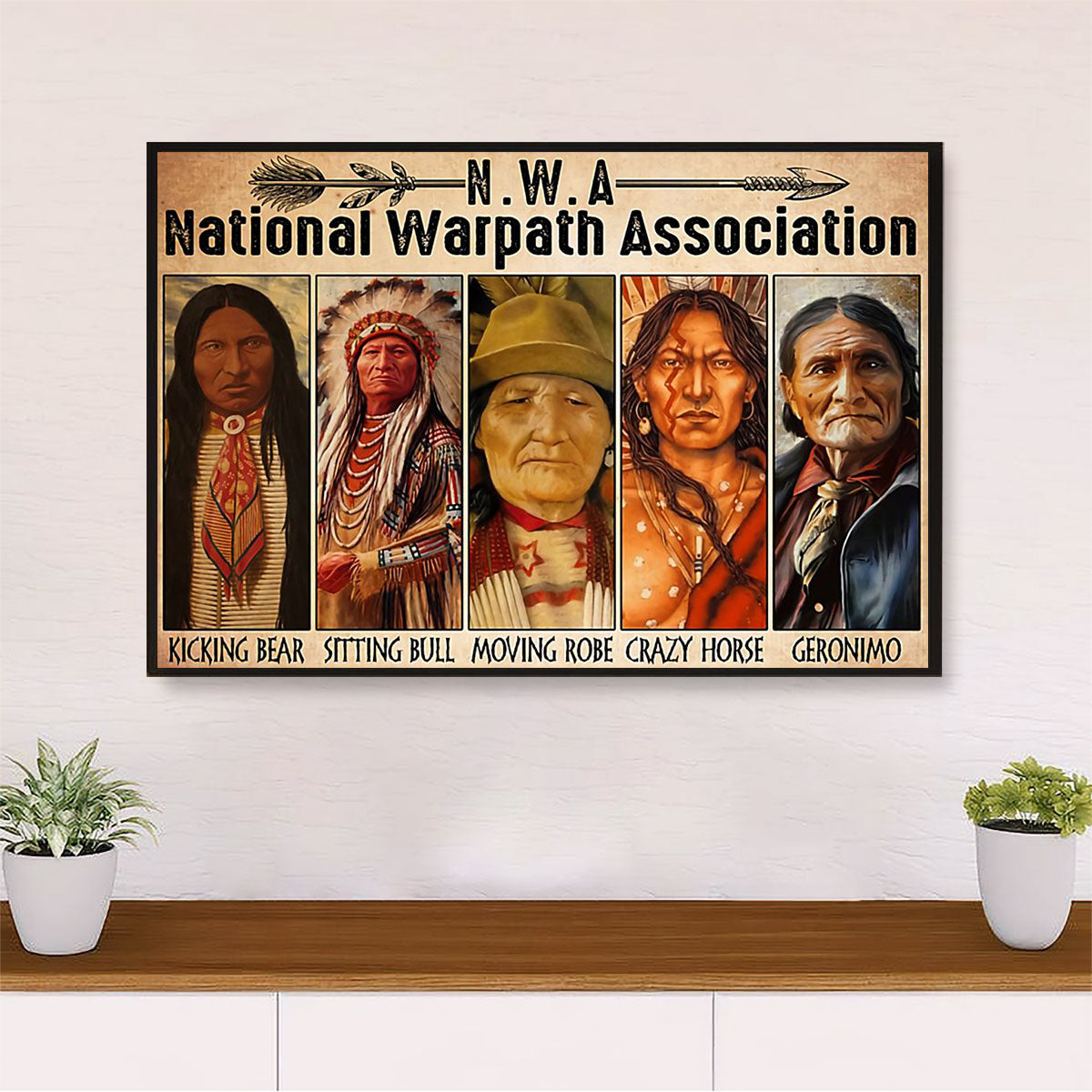 Native American Tribe Canvas Wall Art Prints | National Warpath Association |Gift for American Indians