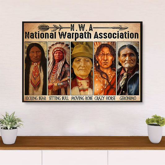 Native American Tribe Canvas Wall Art Prints | National Warpath Association |Gift for American Indians