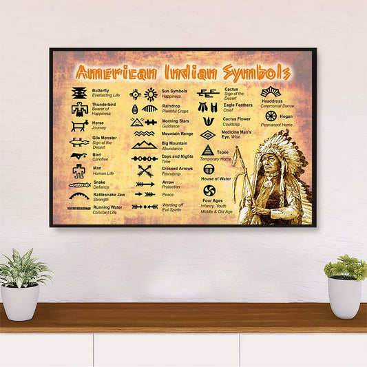 Native American Tribe Canvas Wall Art Prints | American Indian Symbols |Gift for American Indians