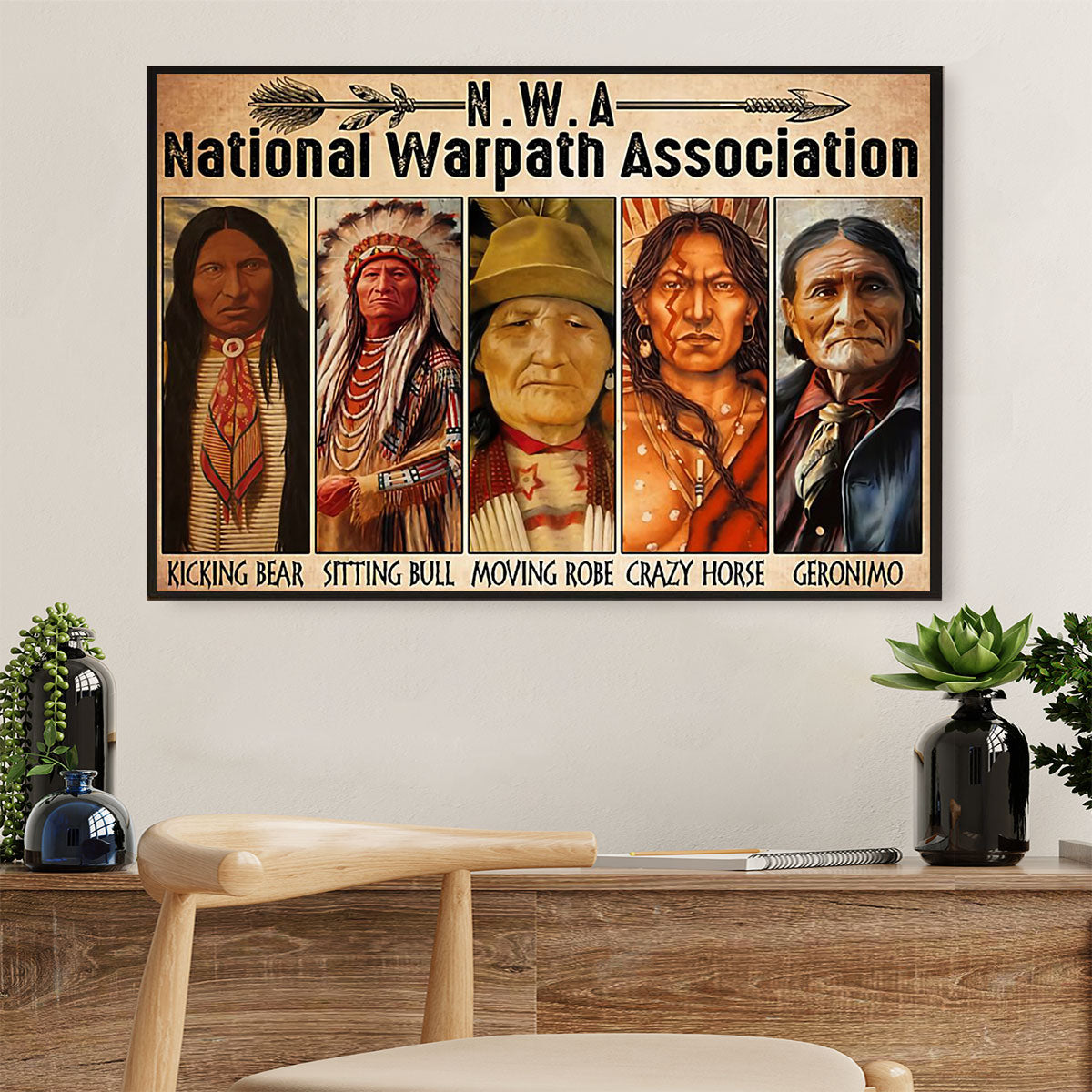 Native American Tribe Canvas Wall Art Prints | National Warpath Association |Gift for American Indians