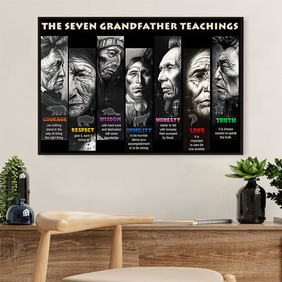 Native American Tribe Poster Prints | Seven Grandfather Teachings | Wall Art Gift for American Indians