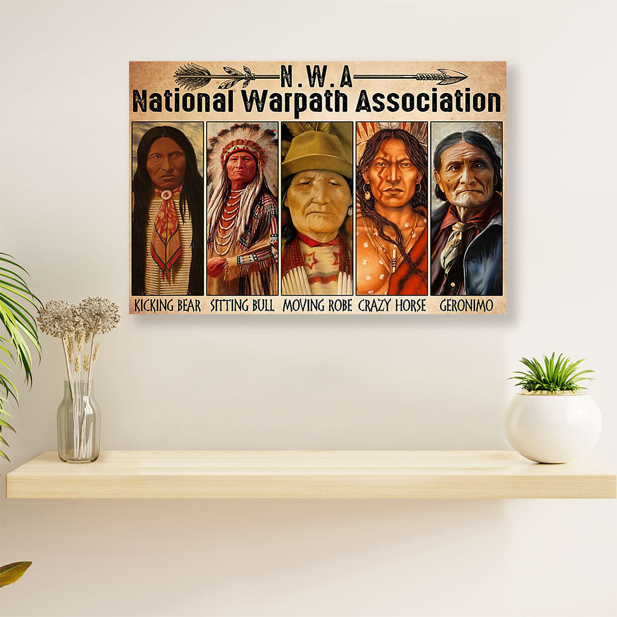 Native American Tribe Canvas Wall Art Prints | National Warpath Association |Gift for American Indians