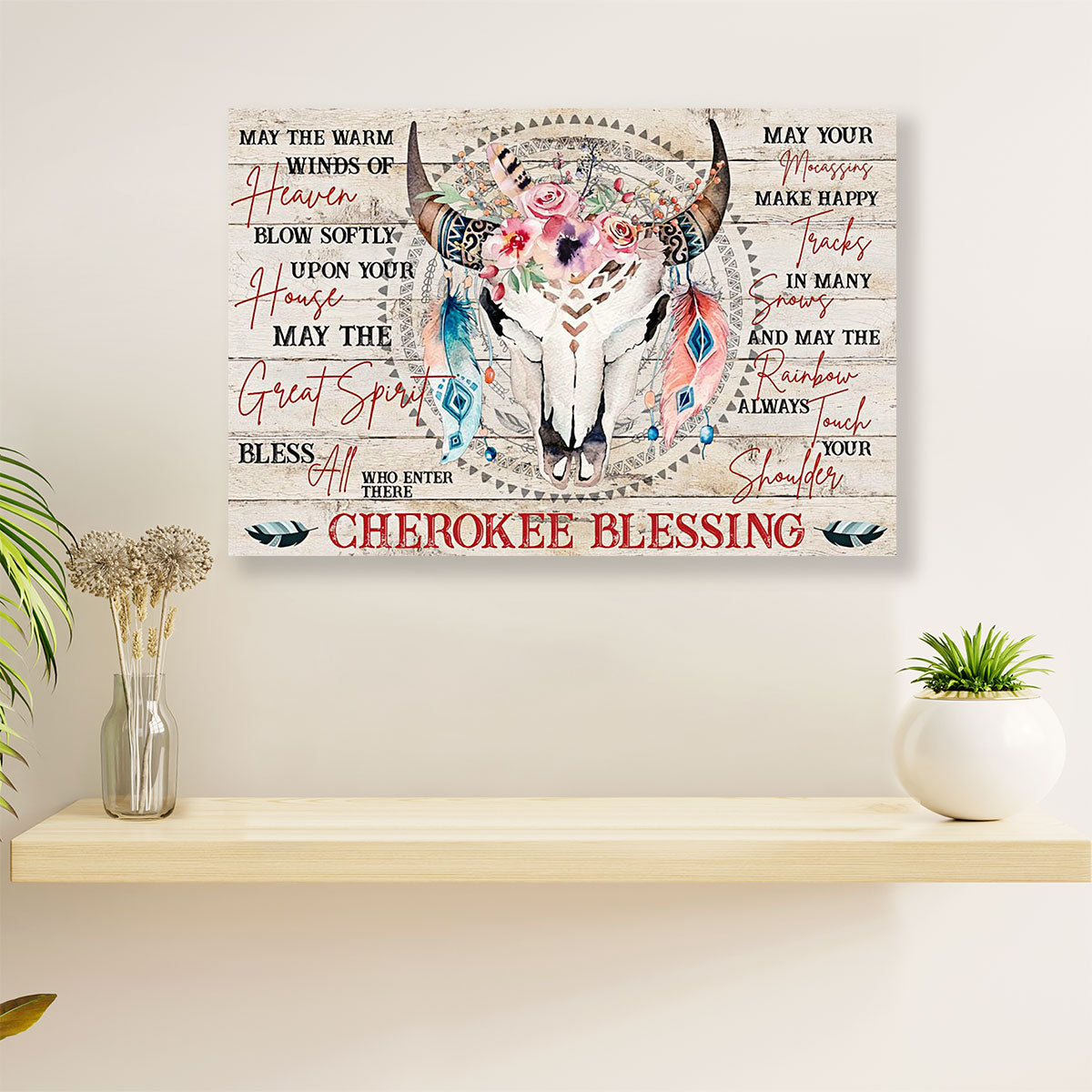 Native American Tribe Canvas Wall Art Prints | Native Buffalo |Gift for American Indians