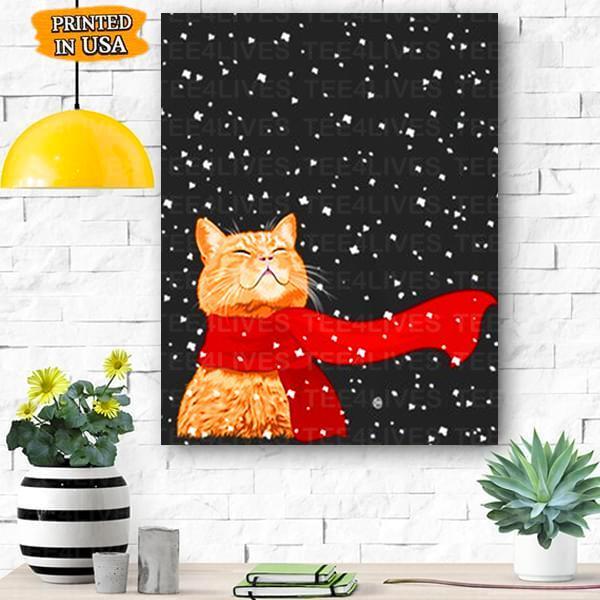 Cat Christmas Canvas Prints Matte Canvas - Home Room Wall Decor Matte Canvas - Mostsuit