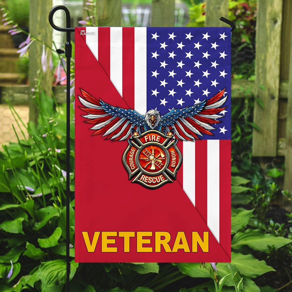 Firefighter Veteran American US Flag
