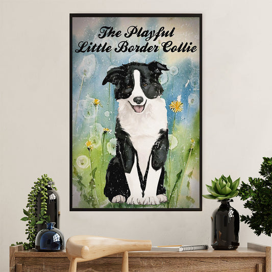 Cute Border Collie Dog Poster Prints | Little Collie | Wall Art Gift for Puppies Merle Collie Lover