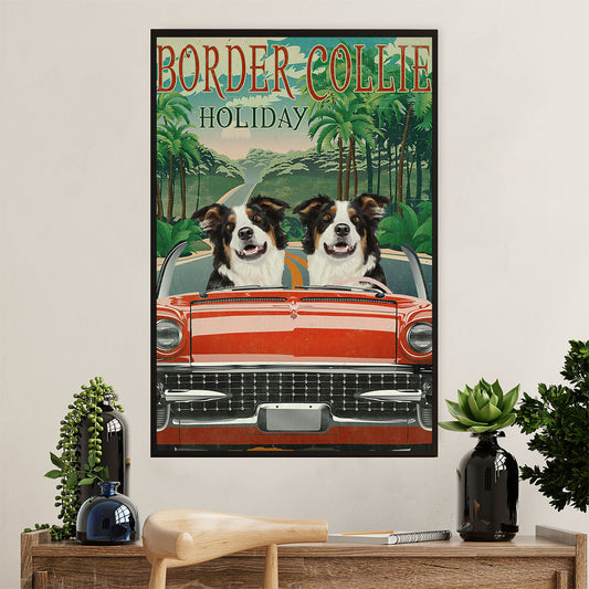 Cute Border Collie Dog Poster Prints | Holiday | Wall Art Gift for Puppies Merle Collie Lover