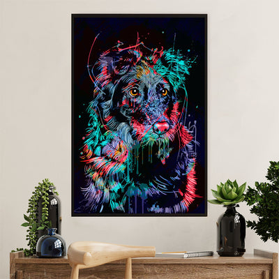 Cute Border Collie Dog Canvas Wall Art Prints | Digital Color Painting |  Gift for Merle Collie Lover