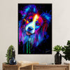 Cute Border Collie Dog Canvas Wall Art Prints | Watercolor Dog Painting |  Gift for Merle Collie Lover