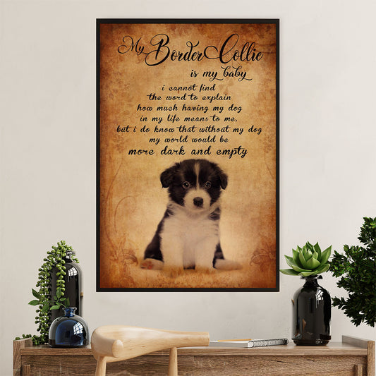 Cute Border Collie Dog Poster Prints | Baby Collie | Wall Art Gift for Puppies Merle Collie Lover