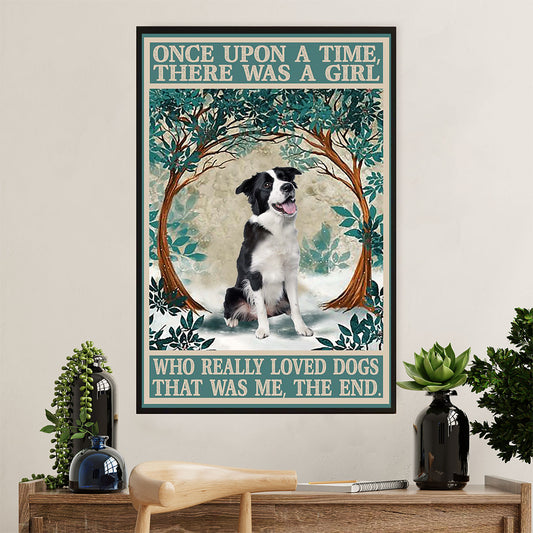 Cute Border Collie Dog Canvas Wall Art Prints | Winter Dog |  Gift for Merle Collie Lover